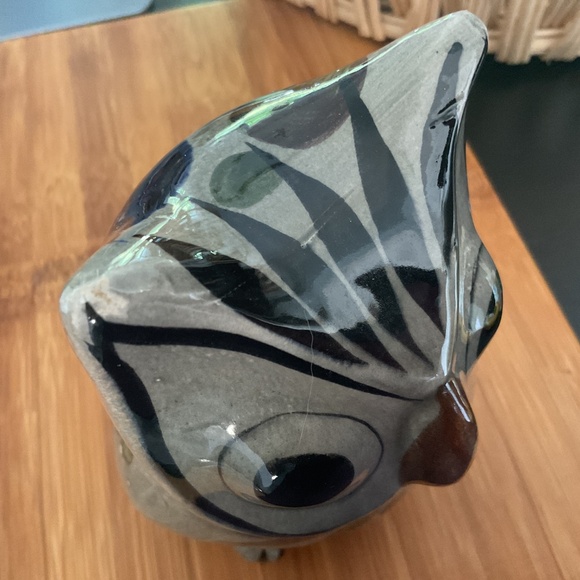 VTG Tonala Mexican Pottery Folk Art Owl Hand Painted Figural Marked MEXICO - Picture 8 of 8